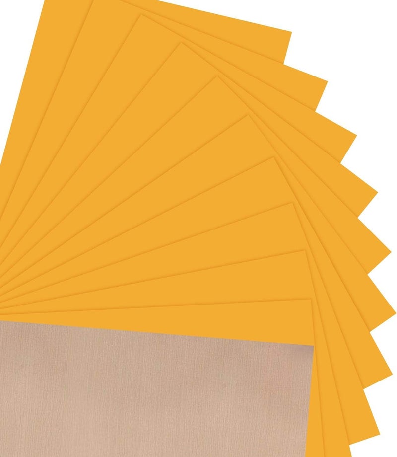 JANDJPACKAGING Heat Transfer Vinyl HTV for T-Shirts 12" x10â€ - Easy to Weed Iron on Vinyl Compatible with Cricut Cutting Machine & Silhouette Cameo 10Pack Dark Yellow - Image 1